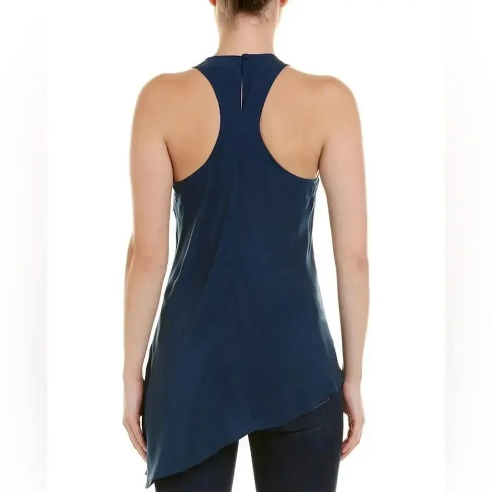 NWT Rare Cinq A Sept Cuerpo Dylan Tunic Asymmetric Navy Size S MSRP $269